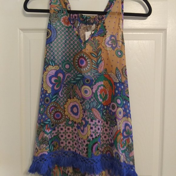 Umgee | Boho Blues Swing Top | L | New - Picture 8 of 15